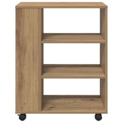 Armoire roulante chêne artisanal 60x35x75 cm bois d'ingénierie 615471615471