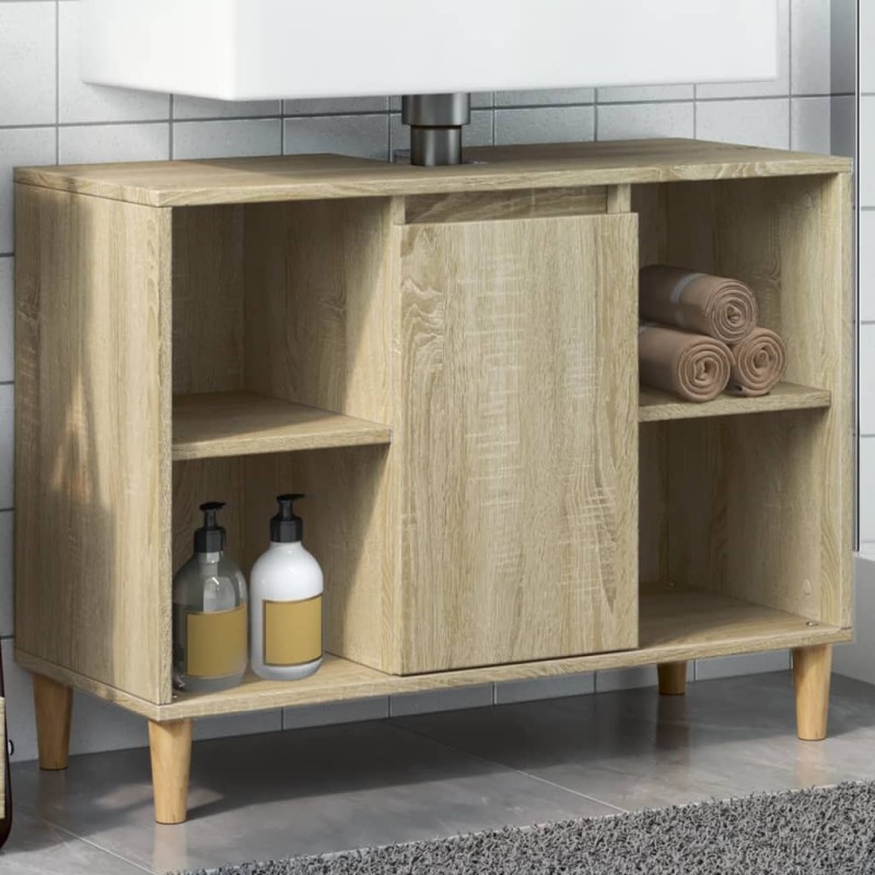 Armoire salle de bain chêne sonoma 80x33x60cm bois d'ingénierie 615472615472