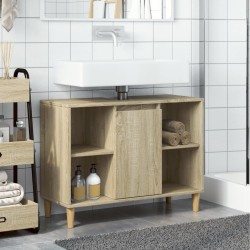 Armoire salle de bain chêne sonoma 80x33x60cm bois d'ingénierie 615472615472