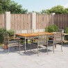 Ensemble à manger de jardin et coussins 7 pcs gris rotin 615478615478