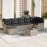 Ensemble de canapé de jardin 8 pcs Gris clair Poly rotin 615479615479
