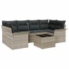 Ensemble de canapé de jardin 7 pcs Gris clair polyrotin 615480615480