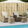 Ensemble de canapé de jardin 4 pcs avec coussins beige résine tressée 615481615481
