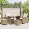 Ensemble de canapé de jardin 4 pcs avec coussins beige résine tressée 615481615481