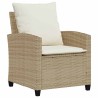 Ensemble de canapé de jardin 4 pcs avec coussins beige résine tressée 615481615481