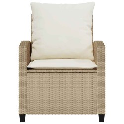 Ensemble de canapé de jardin 4 pcs avec coussins beige résine tressée 615481615481