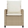 Ensemble de canapé de jardin 4 pcs avec coussins beige résine tressée 615481615481