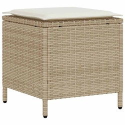 Ensemble de canapé de jardin 4 pcs avec coussins beige résine tressée 615481615481