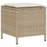 Ensemble de canapé de jardin 4 pcs avec coussins beige résine tressée 615481615481