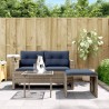 Ensemble de canapé de jardin 3 pcs avec coussins gris résine tressée 615483615483