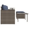 Ensemble de canapé de jardin 3 pcs avec coussins gris résine tressée 615483615483