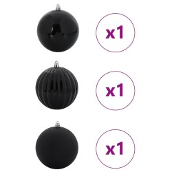 Ensemble de Boules de Noël XXL 3 pc Noir Plastique 615485615485