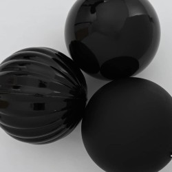 Ensemble de Boules de Noël XXL 3 pc Noir Plastique 615485615485