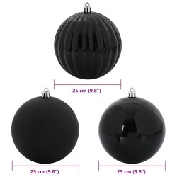Ensemble de Boules de Noël XXL 3 pc Noir Plastique 615485615485