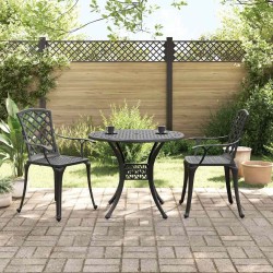 Ensemble de bistro 3 pcs noir aluminium coulé 615486615486