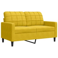 Ensemble de canapés 2 pcs avec coussins Jaune Velours 615492615492