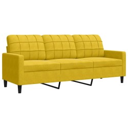 Ensemble de canapés 2 pcs avec coussins Jaune Velours 615492615492