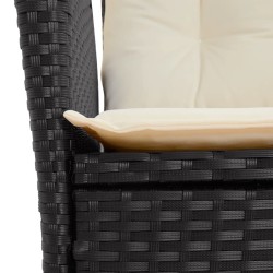 Ensemble à manger de jardin coussins 5pcs Noir Résine tressée 615498615498