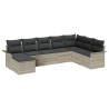Ensemble de canapé de jardin 8 pcs Gris clair polyrotin 615501615501