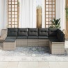 Ensemble de canapé de jardin 8 pcs Gris clair polyrotin 615501615501