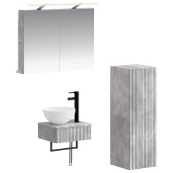 Ensemble d'armoire de salle de bain 4 pcs Gris béton 615505615505