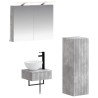 Ensemble d'armoire de salle de bain 4 pcs Gris béton 615505615505