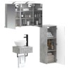 Ensemble d'armoire de salle de bain 4 pcs Gris béton 615505615505