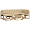 Ensemble de canapés d'extérieur 7 pcs Blanc et Beige 615511615511