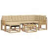 Ensemble de canapés d'extérieur 7 pcs Blanc et Beige 615513615513