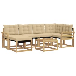 Ensemble de canapés d'extérieur 7 pcs Blanc et Beige 615514615514