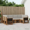 Ensemble de canapés d'extérieur 6 pcs Naturel et gris clair 615515615515
