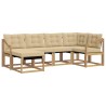Ensemble de canapés d'extérieur 6 pcs Blanc et Beige 615522615522