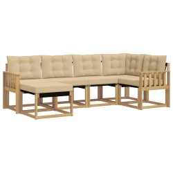 Ensemble de canapés d'extérieur 6 pcs Blanc et Beige 615523615523