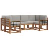Ensemble de canapés d'extérieur 6 pcs Gris Naturel et Clair 615527615527