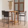 Ensemble de bar de jardin 5 pcs Gris 615539615539