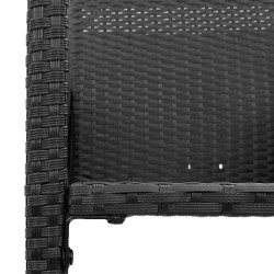 Ensemble de bar de jardin 3 pcs sans coussins noir poly rotin 615542615542