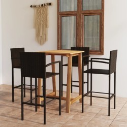 Ensemble de bar de jardin 5 pcs Marron 615543615543