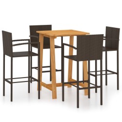 Ensemble de bar de jardin 5 pcs Marron 615543615543