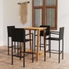 Ensemble de bar de jardin 5 pcs Noir 615546615546