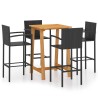 Ensemble de bar de jardin 5 pcs Noir 615546615546