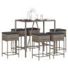 Ensemble de bar de jardin 7 pcs avec coussins gris poly rotin 615548615548