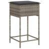 Ensemble de bar de jardin 7 pcs avec coussins gris poly rotin 615548615548