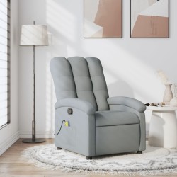 Fauteuil de massage inclinable gris clair tissu 615552615552