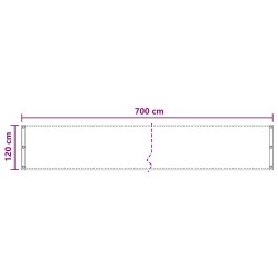Écran de balcon Blanc 120 x 700 cm HDPE et Aluminium 615556615556