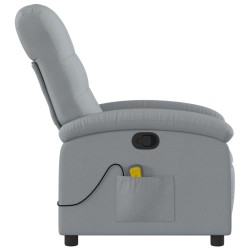 Fauteuil inclinable de massage gris clair tissu 615561615561