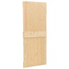 Porte coulissante 2 pcs Naturel et noir Bois de pin massif 615567615567