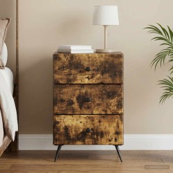 Cabinet de chevet avec tiroir Chêne fumé 43 x 41 x 66,5 cm 615568615568