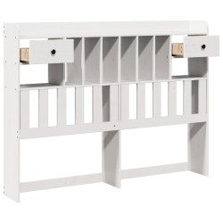 Tête de lit avec rangement blanc 160 cm bois massif de pin 615580615580