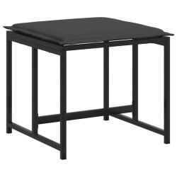 Ensemble à manger de jardin avec coussins 11 pcs noir textilène 615583615583
