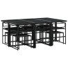 Ensemble à manger de jardin avec coussins 11 pcs noir textilène 615583615583
